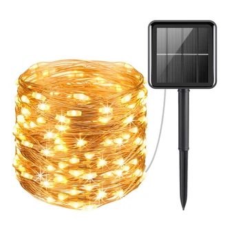 Solárne Lampy Medi String Svetlá LED Vonkajšie 10/20m 100/200 Led Víla Sviatok Vianočný Večierok Garland Solárne Záhradné Nepremokavé