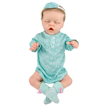 43 CM Realistické Reborn Baby Doll Twin Série Dievča S Očami Zatvorenými Realisticky Novorodenca Bábika Mäkké Plné Silikónové Telo Bonecas