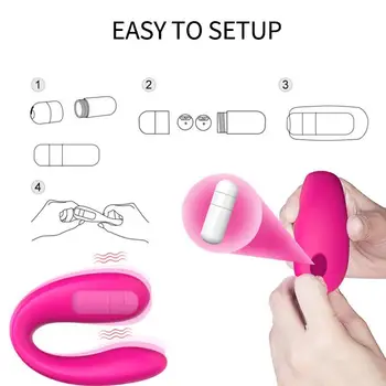 Bezdrôtové Vibrátor Dospelých, Hračky Pre Páry USB Nabíjateľné Vibrátor G-Spot U Silikónové Stimulátor Dvojité Vibrátory sexuálnu Hračku Pre Ženy