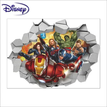 Disney Avengers Nálepky Marvel Animácie Stenu Istič 3D Nálepka Stereo Efekt detskej Izby Nálepky