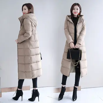 Ženské 2020 nové bavlnené oblečenie zimné kabát ženy dole bavlna pribrala zime nosiť dlhé bavlnené čalúnená šaty nad kolená