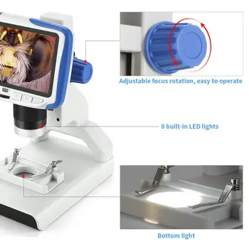 Andonstar AD205 Digitálny Stolový Mini Mikroskop s 5 Palcový LCD Displej Študent Vzdelávacie biologických pre Deti Deti Darček