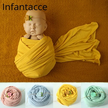 Bavlna novorodenca-fotografia-rekvizity zábal+hlavový most elastický úplet Zábaly deka requisiten babyshooting detská hojdacia sieť prop výplň