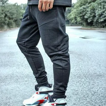 Hip Hop Joggers Sweatpant Skladaný Jednoduché Muži Čierne Nohavice Elastický Pás Nohavíc Muž Bavlna Hárem Nohavice Útulný Bežné Streetwear