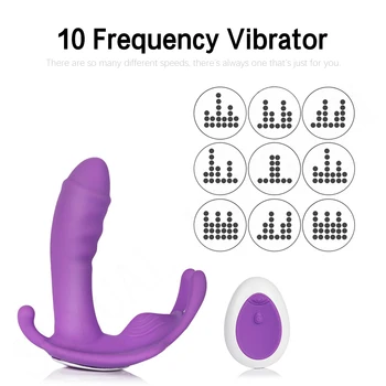 Bezdrôtové Diaľkové Ovládanie Nositeľné Ženy Vibrátor Tri-bod Vibrácií Klitorálny Análny G-bod Stimulátor, Silikónové Dildo Sexuálne Hračky