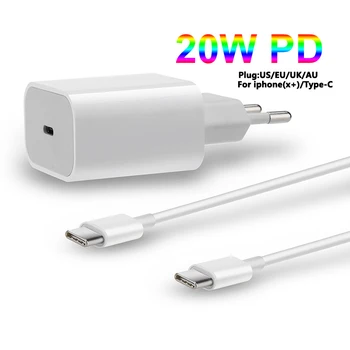 20W Nabíjačku QuickEU/US plug Poplatok Typ C PD USB Nabíjačku s QC 3.0 Prenosné Rýchlo Nabíjačka Pre iPhone Pre Xiao pre Notebook