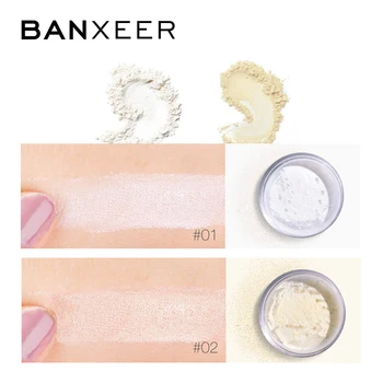 BANXEER Loose Powder make-up Matný Oil Control Trvalé Ultra Ľahké Tvár Priesvitné Dokončovacie Práškov S Kozmetické Lístkového