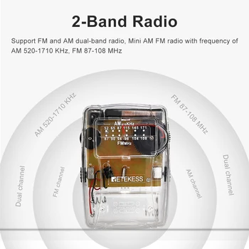 RETEKESS TR624 Transparentné Prenosné Rádio AM / FM Ukazovateľ Ladenie Podporu Slúchadlá, Použité pre Cirkevné Konferencie Múzeum Sprievodca