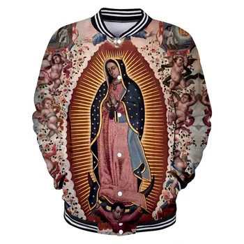 Panna Mária Z Guadalupe Panny Márie Katolíckej Mexiko Najvyššej Kvality Bunda mužov kabát dlhý rukáv mikina harajuku hoodies oblečenie