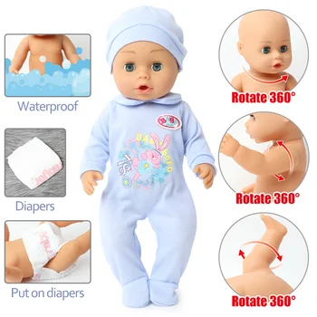 18-palcové bebe reborn bábiky 46 CM vodotesný Silikónový realisticky novorodenca Kŕmenie fľaša na Pitie vody roztomilé bábiky, hračky Chlidren