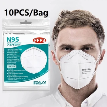 400PCS Masku na tvár Prachotesný Anti-fog Priedušná 5-Vrstva Úst Tvár Masky Pre Filter Maska proti prachu
