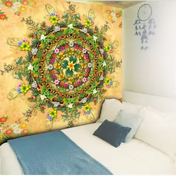 Indický Mandala Gobelín Psychedelic Kvet Nástenné Gobelíny Boho Dekor Stene Visí Umeleckou Výzdobou Hippie Gobelín Pláži Yoga Mat