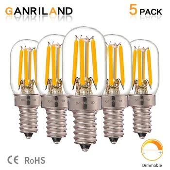 GANRILAND 2Watt Stlmiť Svetlo Žiarovky LED E12 E14 Žiarovky T20 2200K Mini Rúrkové Lampa Chladnička Indikátor Žiarovka 15W Ekvivalent