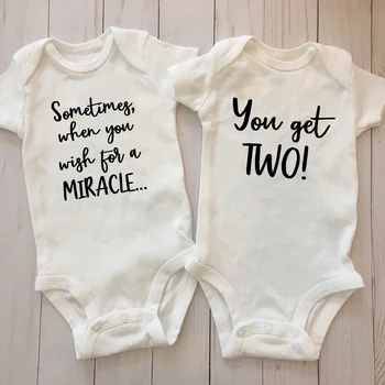 Twin Oblečenie Twin Dieťa Darček Onesie Twin Dieťa Onesies, Baby, Dievčatá, Chlapcov Lete Krátky Rukáv Kombinézach Dvojičky Baby Sprcha Prítomný