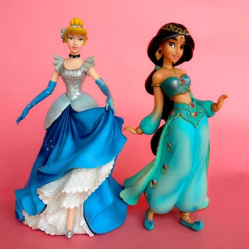 20 CM Disney high-end Aisha kráľovná, princezná jasmine dlhé vlasy princezná Popoluška socha ornament ručné model cake decoration