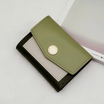 2020 Vintage Krátke Dámy Mince Kabelku PU Kožené kórejský Šitie Pracky Multifunkčné Karty Balík Mini Peňaženka