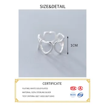 INZATT Reálne 925 Sterling Silver Minimalistický Geometrické Srdce Krúžok Pre Elegantné Ženy Zapojenie Strany Jemné Šperky Roztomilý Príslušenstvo