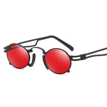 XojoX Retro Malé Steampunk slnečné Okuliare Ženy, Mužov Značky Dizajnér Gotický Punk Okuliare Kovový Rám Male Zrkadlo Okuliare UV400