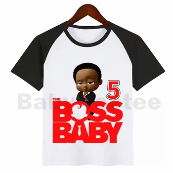 Chlapci Názov Babyboss Narodeniny Číslo Cartoon T Shirt Deti Krátke Sleeve T-shirt 1-9 Tees Oblečenie