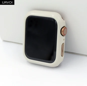 URVOI PC puzdro pre Apple Hodinky series 5 4 Plastový nárazník pevný rám, kryt pre iWatch 40 44 mm slim Ultra-tenké prípade band