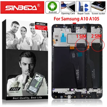 Pôvodné Super AMOLED Pre Samsung A10 A105 LCD Displej Dotykový Displej s Rámom Pre Samsung Galaxy M10 M105F LCD Displej Digitalizátorom.