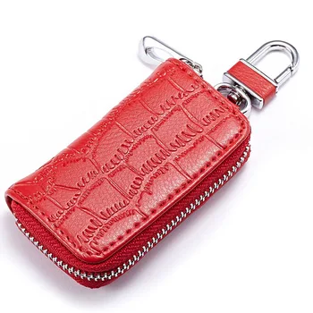 Módne Značky Pravej Kože Muži Ženy Auto Kľúča Držiteľa Peňaženky Minimalistický Keychain Malé Tlačidlo Organizátor Puzdro Keysmart Taška