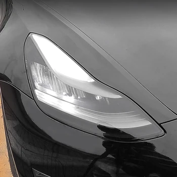 1Pair Svetlometu Film TPU Zmena Farby Ochranný Film Nálepky Čiernej Svetlo Nálepky Upravené pre Tesla Model 3 X S Príslušenstvo