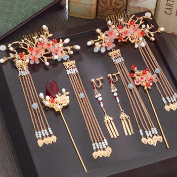 Staroveké Tradičnej Čínskej Vlásenky Vlasy Pin Stick Svadobné Doplnky Do Vlasov Čínske Svadobné Headdress Hlavou Nevesty Šperky Ornament