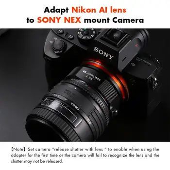 K&F Koncept NIK Objektív NEX PRO E Mount Adaptér pre Nikon AI Objektív pre Sony NEX E Mount Objektív Kamery Adaptér