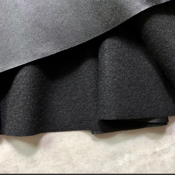 2020 Jeseň dámske Módne Faux Kožené Midi Sukne kórejský Žena Vysoký Pás Bočné Zazipovaný Black PU A-Line Sukne
