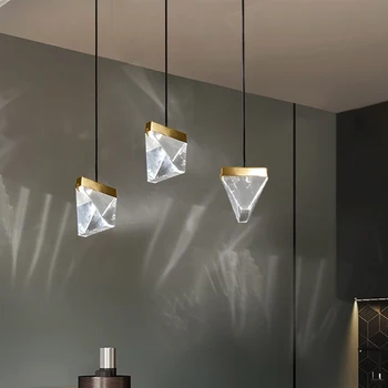Moderné krištáľový luster medi lampa AC110V 220v lesk domáce dekorácie, osvetlenie, bar svetlá