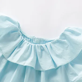 PatPat Nové Letné Baby Girl Rozstrapatené Dizajn Pevné Kombinézu Elasticized Jeden Kusov Kombinézu