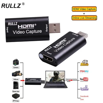 Rullz 4K USB 2.0 3.0 HDMI Video Capture Karty Telefónu Hry, webové vysielanie Priebehu Štúdia Nahrávanie Videa Rada 1080P 60FPS PC Živé Vysielanie