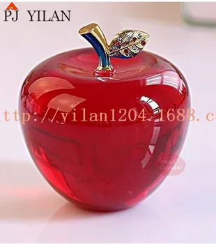 40-80mmhot predaj módnych elegent pekný tvar vlastný crystal apple s led base