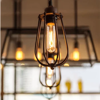 Retro E27 LED Prívesok svetlo Vintage Edison žiarovka industrial light birdcage Železa Lampy Loft domov Dekoratívne osvetlenie, Svietidlo