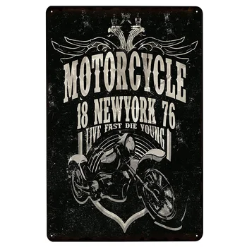 Motocykel Tin Značky Vintage Kovovej Platne Dekor Plaketu Za Bar Motor Klub Garáž Dekorácie Pin Up Značky Odrazové Dosky Značky