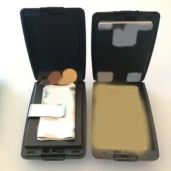 1 ks Prenosný Hliníkový Banka Držiteľa Karty Blokovanie pevné púzdro Peňaženka Pevné Kreditnej Karty Anti-RFID Skenovanie Ochranu Držiteľa Karty