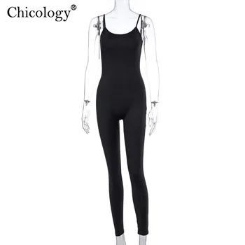 Chicology bodycon športových jumpsuit dlhé nohavice nohavice sxy bez rukávov 2020 lete streetwear bežné ženské elegantné šaty lady
