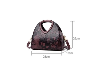 ICEV novej európy štýle retro pu kožené messenger tašky pre ženy taška cez rameno plastický kvet kabelka najvyššie rukoväť taška pevný zips