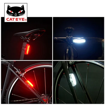 CATEYE Bicykel zadné svetlo Usb nabíjateľné LED Bike Chvost Trubice Zadné Svetlo MTB Horský Cestnej Bike Varovanie Lampa Cyklistické Príslušenstvo