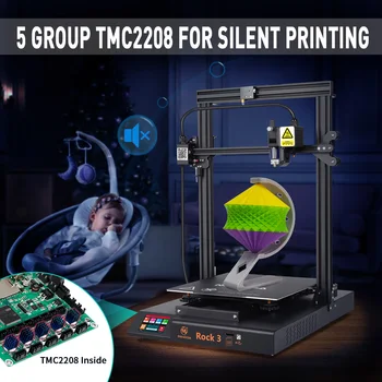 MINGDA3D Tlačiareň Rock 3 3D Tlačiarne s Novými Vytláčacie Dual Výstroj Direct Drive, TMC2208 Tichý Tlač Veľkých 3D Printer Kit
