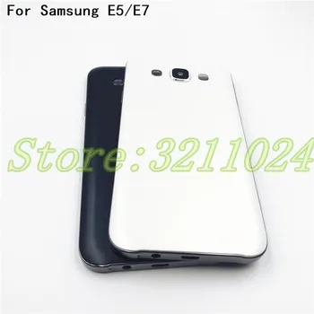 Kvalitné Full Bývanie obal Pre Samsung Galaxy E5 E500 E7 E700 Späť Kryt Batérie Bývanie Dvere +bočné tlačidlo+Objektív