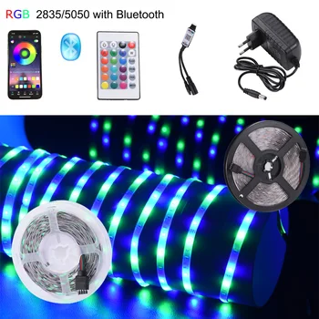 Nepremokavé Bluetooth LED Pásy, RGB pásy 5050 2835 LED Svetlo, 5m 10m Luz LED Flexibilné s diaľkovým vianočné radič 15m 20m