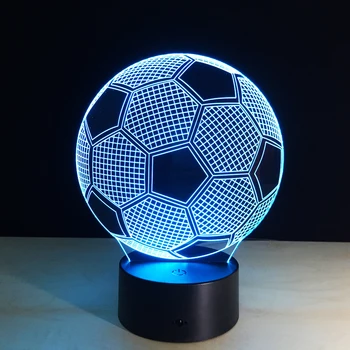 Futbal, Nočné Lampy, Futbal 3D LED Lampa OEM ODM Prispôsobiť Drop Shipping Všetky Tvary Kluby 7 Farby Dekor Zmeny Zobraziť Darček