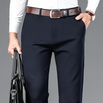 - SHAN-BAO business gentleman slim straight bežné nohavice jesenné a zimné oblečenie značky luxusné high-kvalitné pánske nohavice