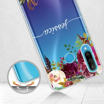 Vlastné Personalizované svoj pôvodný Názov Kvetinový Kvet Telefón Kryt Na Huawei Honor Mate 10 20 Nova P20 P30 P40 P Smart Mäkké Prípade