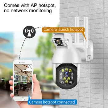 SHIWOJIA Vonkajší Duálny Objektív Kamery IP Security WIFI CCTV 1080P Zabezpečenia Bezdrôtovej kamerový Farebná IR Action Cam