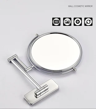 Dvojité Bočné Kúpeľňa Skladacie Mosadz Holenie, Make-Up Zrkadlo Pozlátené Stenu Nastaviteľná Vaňa Kozmetické Zrkadlo