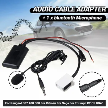 12V Auto Audio bluetooth 5.0 HIFI AUX kábel Kábel Adaptéra 12PIN + S Handfree MIC Pre Peugeot 307 408 508