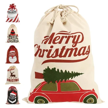 Cartoon Vianočné Darčekové Tašky Šnúrkou Deti Hračka Skladovanie Taška Deti Miestnosti Santa Claus Candy Bag Taška Vianočné Ozdoby
